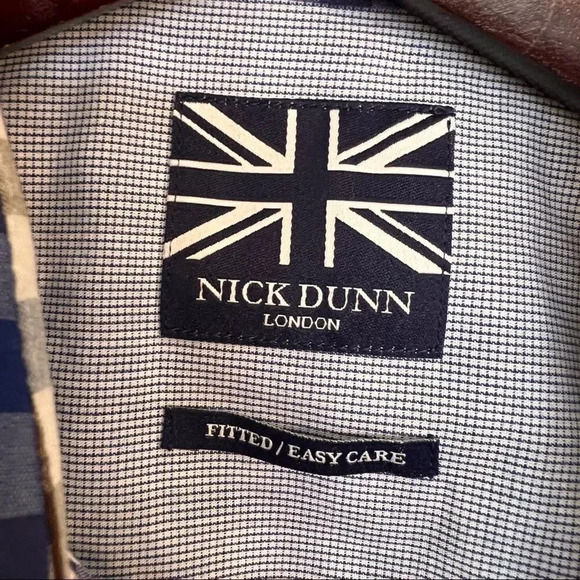 NICK Dunn fitted blue, long sleeve, button down, collared dress shirt size Small - Picture 5 of 10